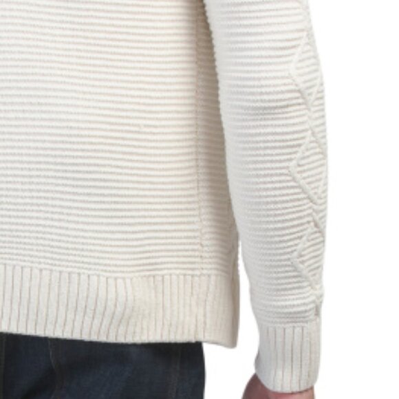 NEW RORIE WHELAN Cardigan Sweater With Cable Knit Details cream FOR MEN 367TN - Picture 5 of 5